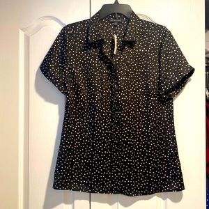 Brooks Brothers Women Black & Tan Button Down